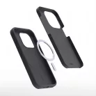 Etteri Silicone Apple iPhone 15 Pro Max (6.7) mágneses MagSafe tok (vezetéknélküli töltéshez) fekete