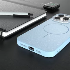 Glitter Thin Mag Apple iPhone 17 (6.3) Magsafe TPU tok kék