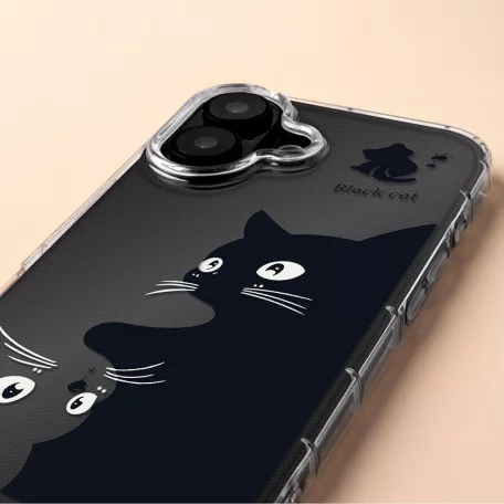 Ultra Trendy - Samsung S731B Galaxy S25 FE mintás ütésűálló szilikon tok (Black cat)