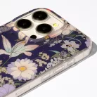 Glow Glam - Xiaomi Redmi 15C 4G / Redmi 15C 5G (173mm) virágmintás szilikon tok, kék