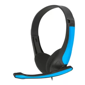   Freestyle HIFI sztereó fejhallgató állítható mikrofonnal, USB csatlakozóval kék