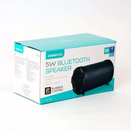 Omega OG70 bazooka bluetooth hangszóró, 3.5", 5W, BT V4.2, FM, USB, MicroSD, fekete