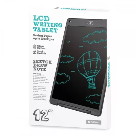 Platinet digitális rajztábla touchpad funkcióval, 12", fekete