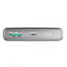 Platinet power bank 10000mAh vezeték nélküli QI töltéssel, PD Type-C Quick Charge 3.0, szürke 10W