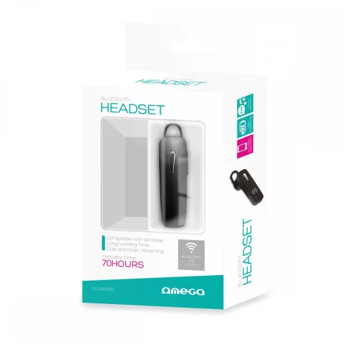 Omega 410 mono bluetooth headset, BT V4.2, fekete