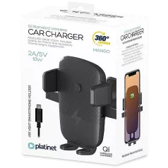   Platinet univerzális autós tartó vezeték nélküli töltéssel (5V 2A) 10W szellőzőre