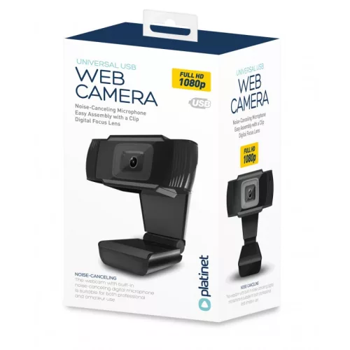 Platinet 1080P full HD webkamera beépített digitális mikrofonnal