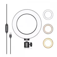   Platinet PMRL8 Ring Light 8" Led selfielámpa telefontartóval és tripod állvánnyal