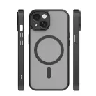 Mag Matt Apple iPhone 15 (6.1) MagSafe TPU/PC tok beépített mágneses gyűrűvel, fekete