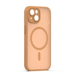   Mag Matt Apple iPhone 15 (6.1) MagSafe TPU/PC tok beépített mágneses gyűrűvel, barna