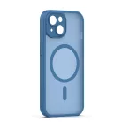Mag Matt Apple iPhone 15 (6.1) MagSafe TPU/PC tok beépített mágneses gyűrűvel, sötétkék