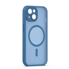   Mag Matt Apple iPhone 15 (6.1) MagSafe TPU/PC tok beépített mágneses gyűrűvel, sötétkék