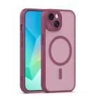 Mag Matt Apple iPhone 15 (6.1) MagSafe TPU/PC tok beépített mágneses gyűrűvel, bordó