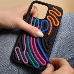   DIY Snake - Apple iPhone 15 (6.1) személyre szabható szilikon tok, fekete