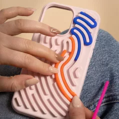   DIY Snake - Apple iPhone 15 (6.1) személyre szabható szilikon tok, pink