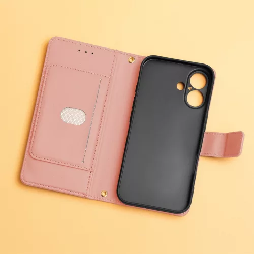 Smart Triangle Samsung Galaxy A57 5G oldalra nyíló könyvtok szilikon belsővel pink