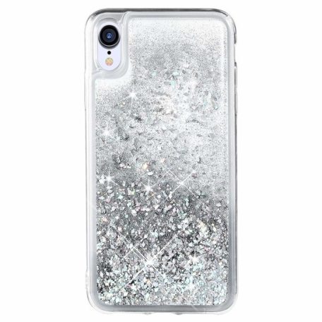 Liquid Glitter - Samsung A715 Galaxy A71 (2020) ezüst szilikon tok