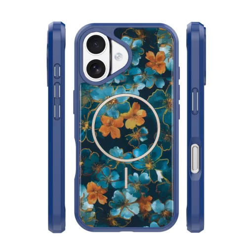 Golden Autumn Apple iPhone 17 mintás MagSafe TPU / PC tok kék