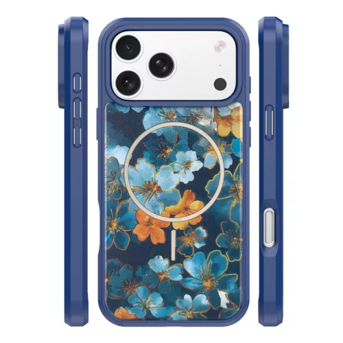 Golden Autumn Apple iPhone 17 Pro / iPhone 18 Pro mintás MagSafe TPU / PC tok kék