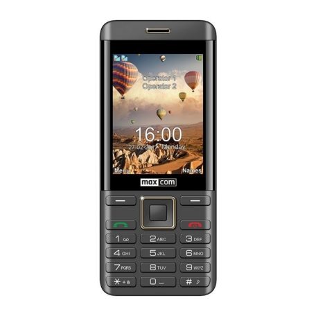 Maxcom MM236 mobiltelefon, dual sim-es kártyafüggetlen, bluetooth-os, fm rádiós fekete-arany (magyar nyelvű menüvel)