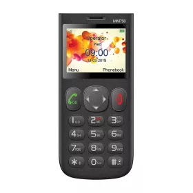   Maxcom MM750 kártyafüggetlen mobiltelefon bluetooth-os, fm rádiós fekete (magyar nyelvű menüvel)