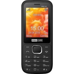   Maxcom MM142 mobiltelefon, dual sim-es kártyafüggetlen, bluetooth-os, fm rádiós fekete (magyar nyelvű menüvel)