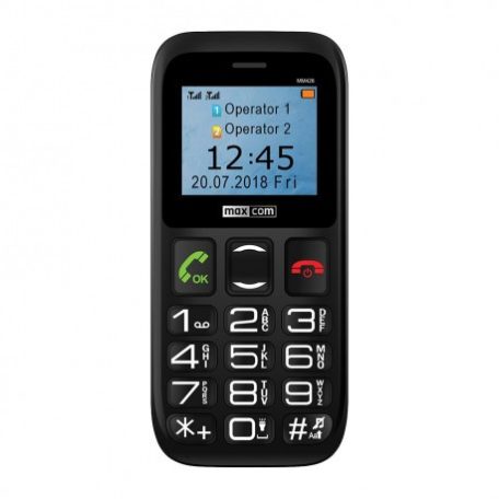 Maxcom MM426 mobile phone, dual sim, unlocked, bluetooth, fm radio, black-silver