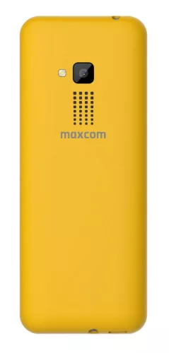 Maxcom MM139 mobiltelefon, dual sim-es kártyafüggetlen, bluetooth-os, fm rádiós sárga (magyar nyelvű menüvel)