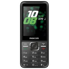   Maxcom MM244 fémházas mobiltelefon, dual sim-es kártyafüggetlen, fekete (magyar nyelvű menüvel)