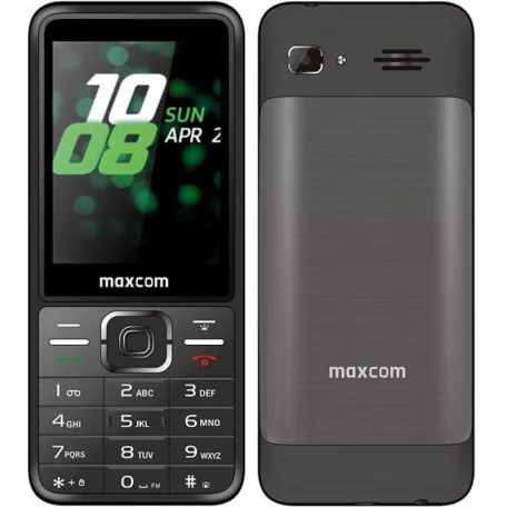 Maxcom MM244 fémházas mobiltelefon, dual sim-es kártyafüggetlen, fekete (magyar nyelvű menüvel)