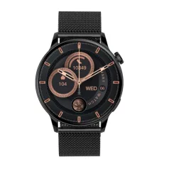   Maxcom FW58 Vanad Pro fekete IP68 vízálló okosóra magyar nyelvű menüvel pulzus és vérnyomásmérővel Amoled kijelzővel mikrofonnal