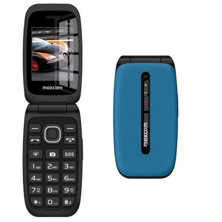 Maxcom MM828 4G Dual sim-es mobiltelefon kártyafüggetlen, vészhívóval, nagy gombokkal, kék (magyar nyelvű menüvel)