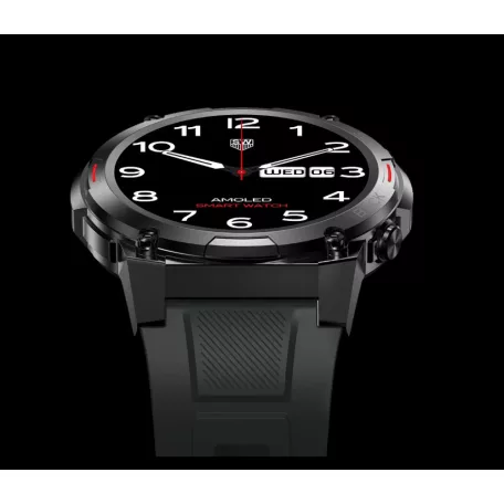 Maxcom FW63 Cobalt Pro fekete IP68 vízálló okosóra pulzus és vérnyomásmérővel Amoled kijelzővel mikrofonnal