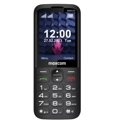 Maxcom MM445 4G Dual SIM mobiltelefon, kártyafüggetlen, extra nagy gombokkal, vészhívóval, dokkolóval (magyar nyelvű menüvel)