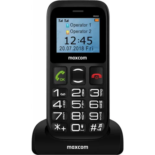 Maxcom MM426 SE (Type-C) mobiltelefon, dual sim-es kártyafüggetlen, bluetooth-os, fm rádiós fekete (magyar nyelvű menüvel)