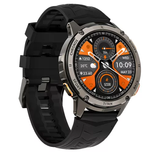 Maxcom FW110 Titan Chronos fémházas okosóra pulzus és vérnyomásmérővel fekete
