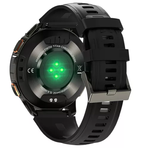 Maxcom FW110 Titan Chronos fémházas okosóra pulzus és vérnyomásmérővel fekete