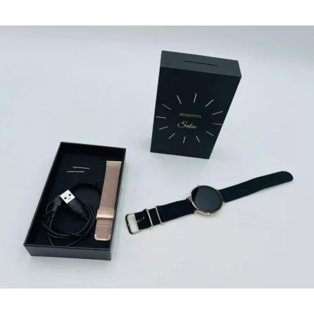 Maxcom FW27 Selen IP68 vízálló okosóra magyar nyelvű menüvel pulzus és vérnyomásmérővel Amoled kijelzővel ezüst