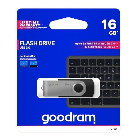 Goodram 16GB USB 2.0 fekete pendrive Artisjus matricával - UTS2-0160K0R11