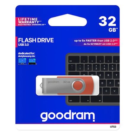 Goodram 32GB USB 3.0 piros pendrive Artisjus matricával - UTS3-0320R0R11