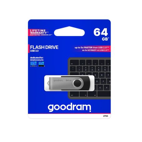 Goodram 64GB USB 3.2 fekete pendrive Artisjus matricával - UTS3-0640K0R11