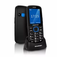   Blaupunkt BS04 mobiltelefon extra nagy gombokkal, vészhívóval , kártyafüggetlen, fekete-kék