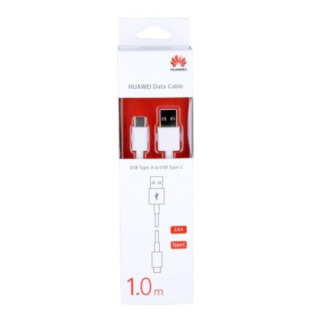 Bliszteres Huawei AP51 fehér gyári USB - Type-C 2.0 gyorstöltő adatkábel HL1121 1m 3A