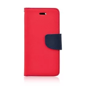   Fancy Samsung A805 Galaxy A80 / A905 Galaxy A90 (2019) oldalra nyíló mágneses könyv tok szilikon belsővel piros - kék