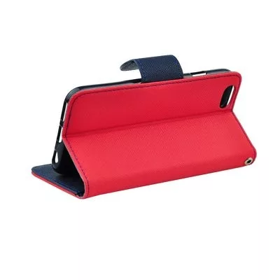 Fancy Samsung A805 Galaxy A80 / A905 Galaxy A90 (2019) oldalra nyíló mágneses könyv tok szilikon belsővel piros - kék