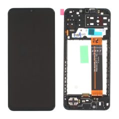   Samsung A137F Galaxy A13 4G fekete LCD kijelző érintővel és kerettel (INCELL)