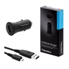BlackBerry ACC-48157-201 fekete gyári autós töltő fej 1000mAh 5W micro USB kábellel