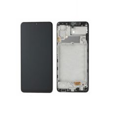   Samsung A225 Galaxy A22 4G fekete LCD kijelző érintővel és kerettel