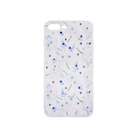   Virágmintás köves tok - Huawei P30 vékony szilikon tok ezüst (Minta 2)