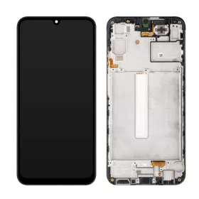   Samsung A256 Galaxy A25 5G fekete gyári LCD kijelző érintővel és kerettel (GH82-33214A)